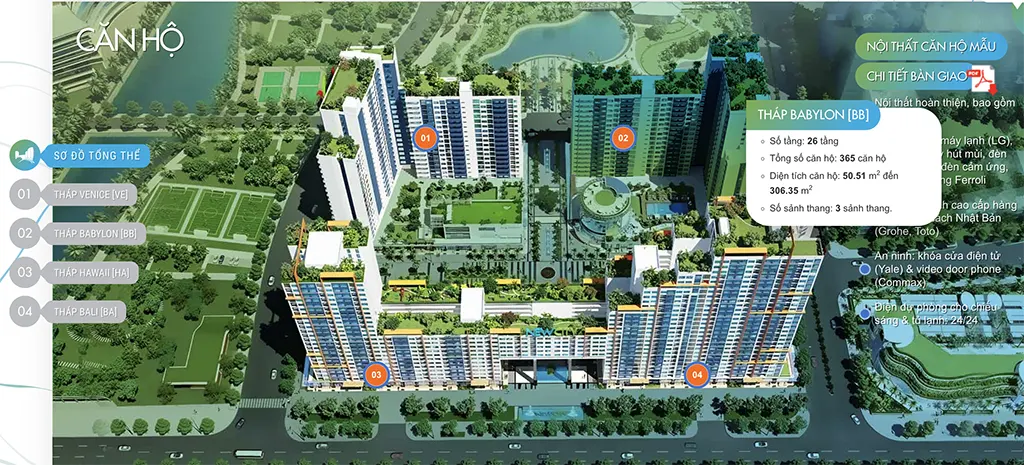 Mặt bằng tháp Babylon 26 tầng