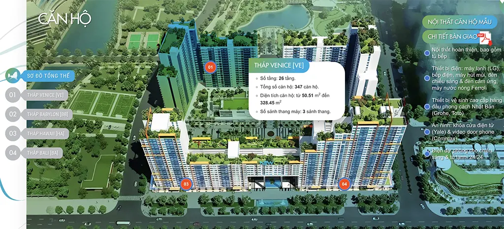 Mặt bằng tháp Venice 26 tầng